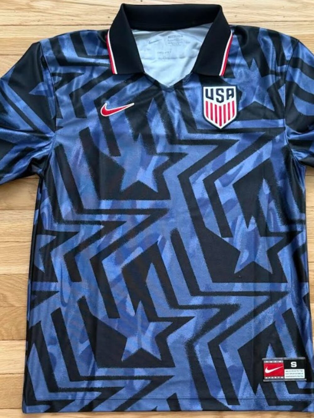Nike USA Blue and Black Star Graphic Men's Jersey